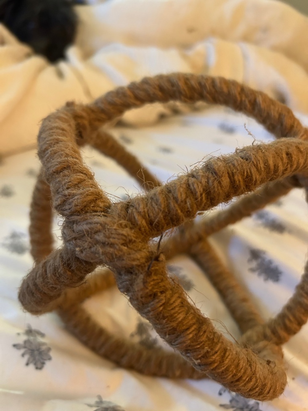 Jute Wrapped Decorative Orb - Natural Brown